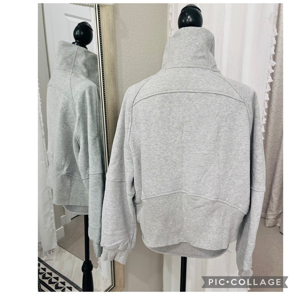 NEW ODODOS MODAL SOFT CROPPED SWEATSHIRT NECK HALF ZIP HALF KANGAROO POCKET - Picture 3 of 4